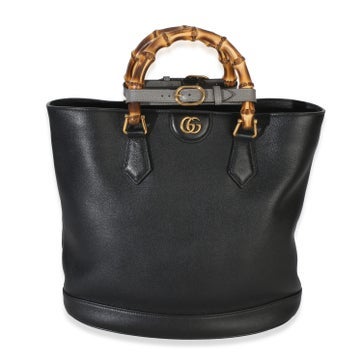 Leather Diana Bamboo Tote Medium