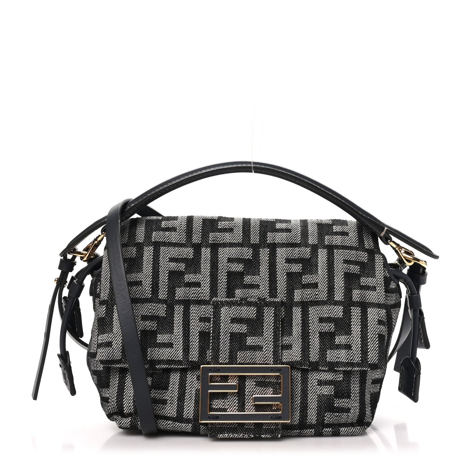 Fendi Denim Small Mamma Baguette Dark Blue