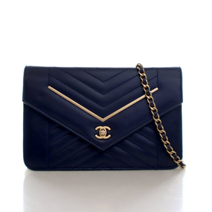 Chanel Lambskin Chevron Envelope Wallet On Chain (WOC)