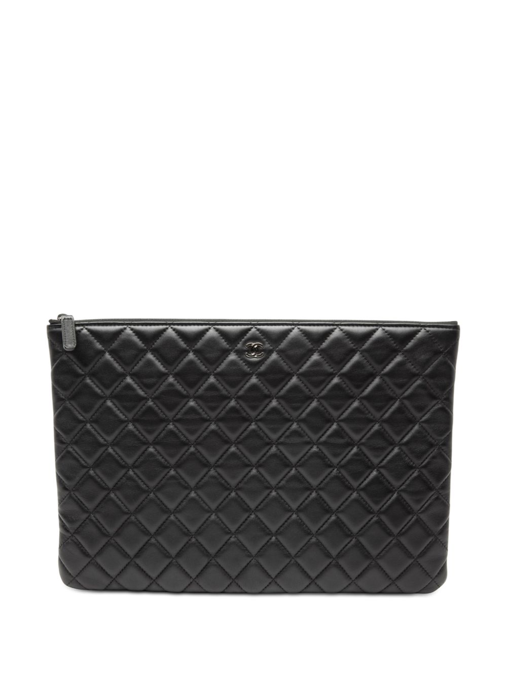 2016-2017 Large Quilted Lambskin Double Stitch O Case clutch bag