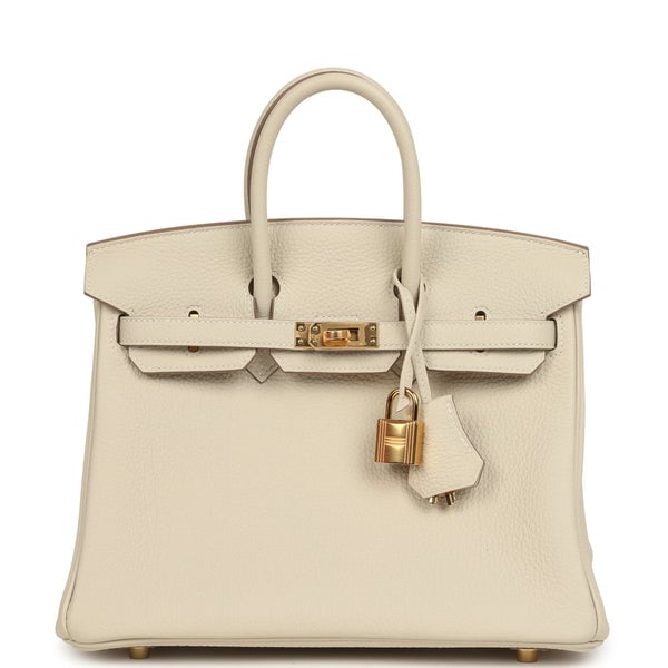 Hermes Birkin 25 Craie Togo Gold Hardware