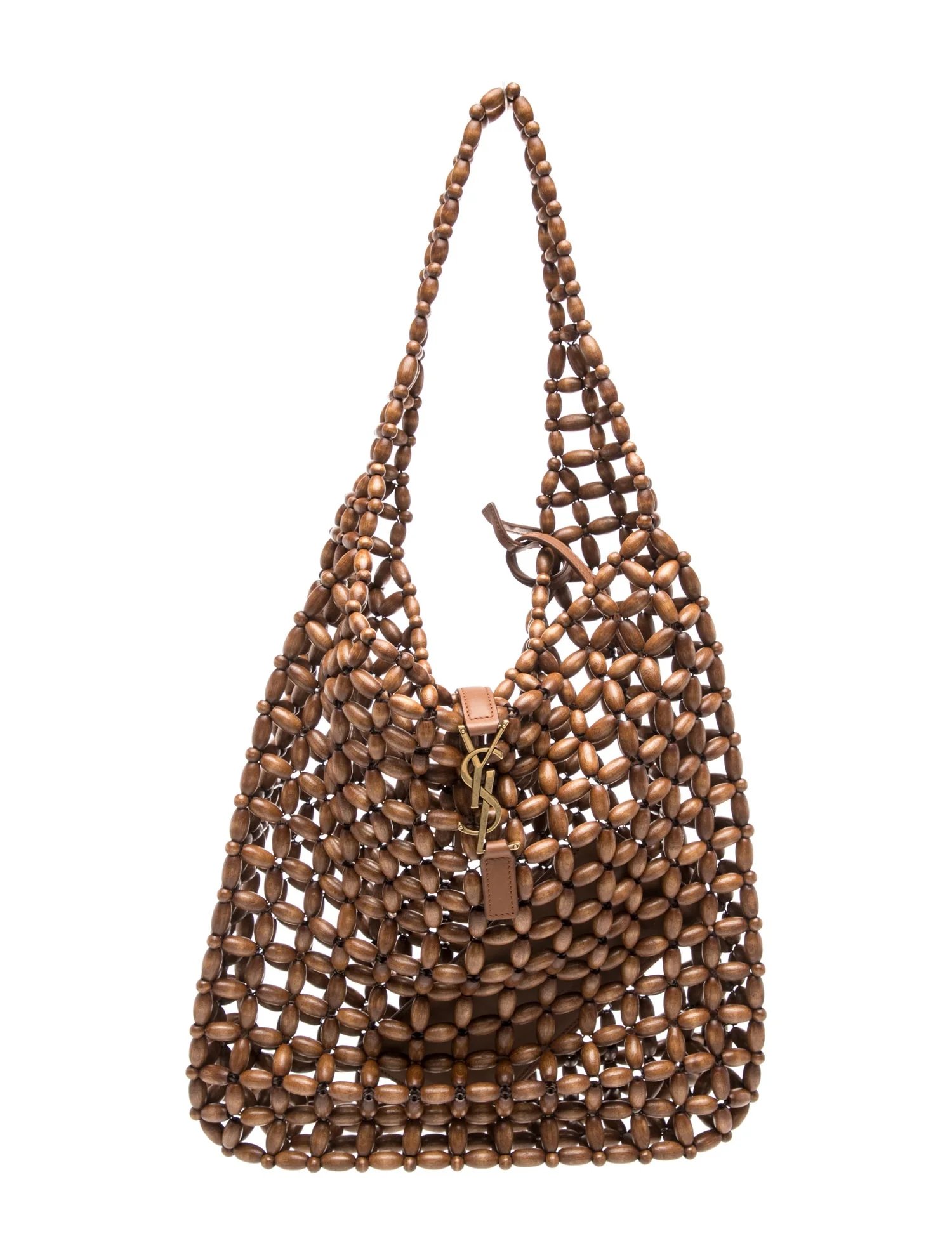 Large Wood Beaded Le 5 A 7 Hobo W