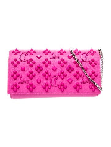 Leather Paloma Embellished Leather Wallet On Chain