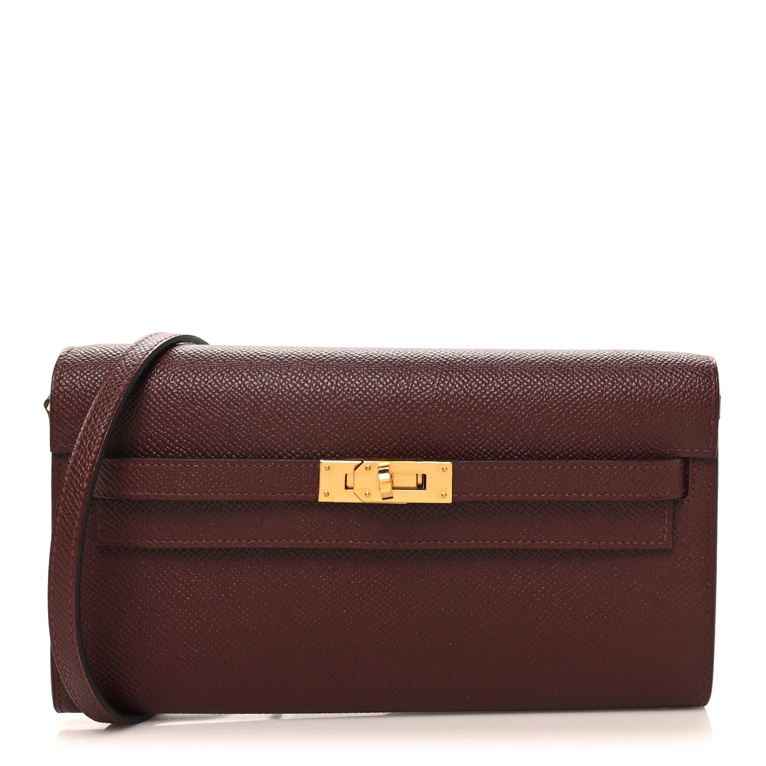 Hermes Epsom Kelly Wallet To Go Rouge Sellier
