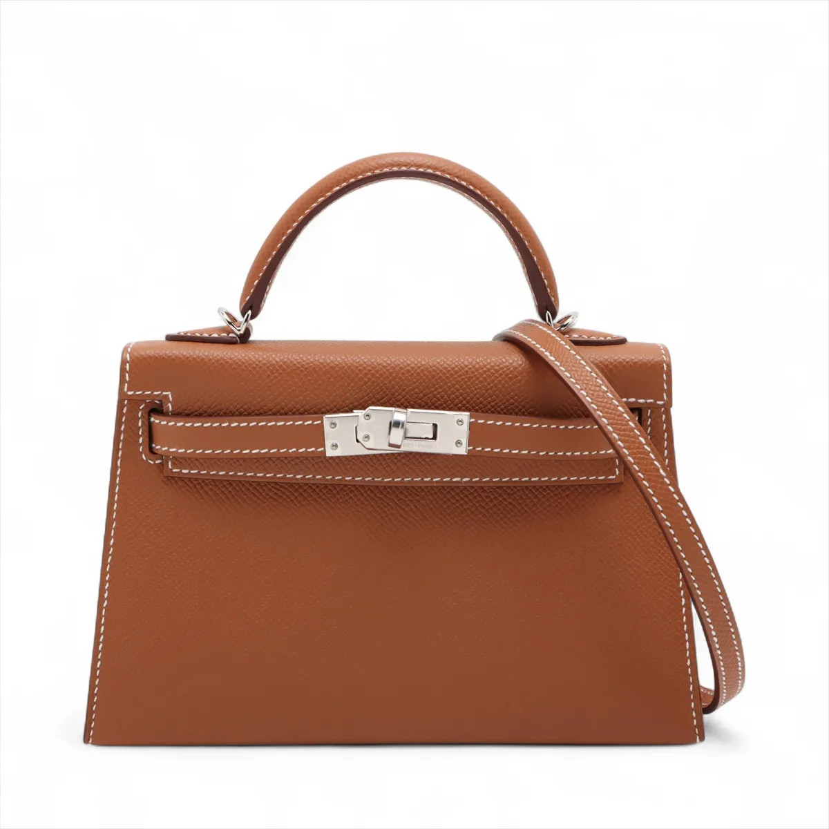 Hermès mini kelly 2 20 Serie Veau Epsom Gold Silver Metal Fittings