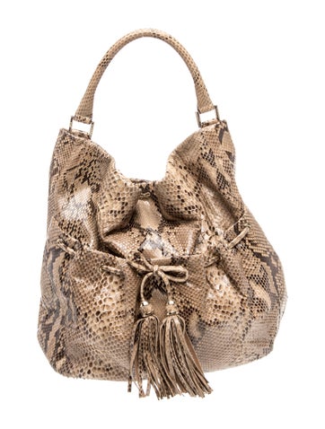 Snakeskin Top Handle Bag