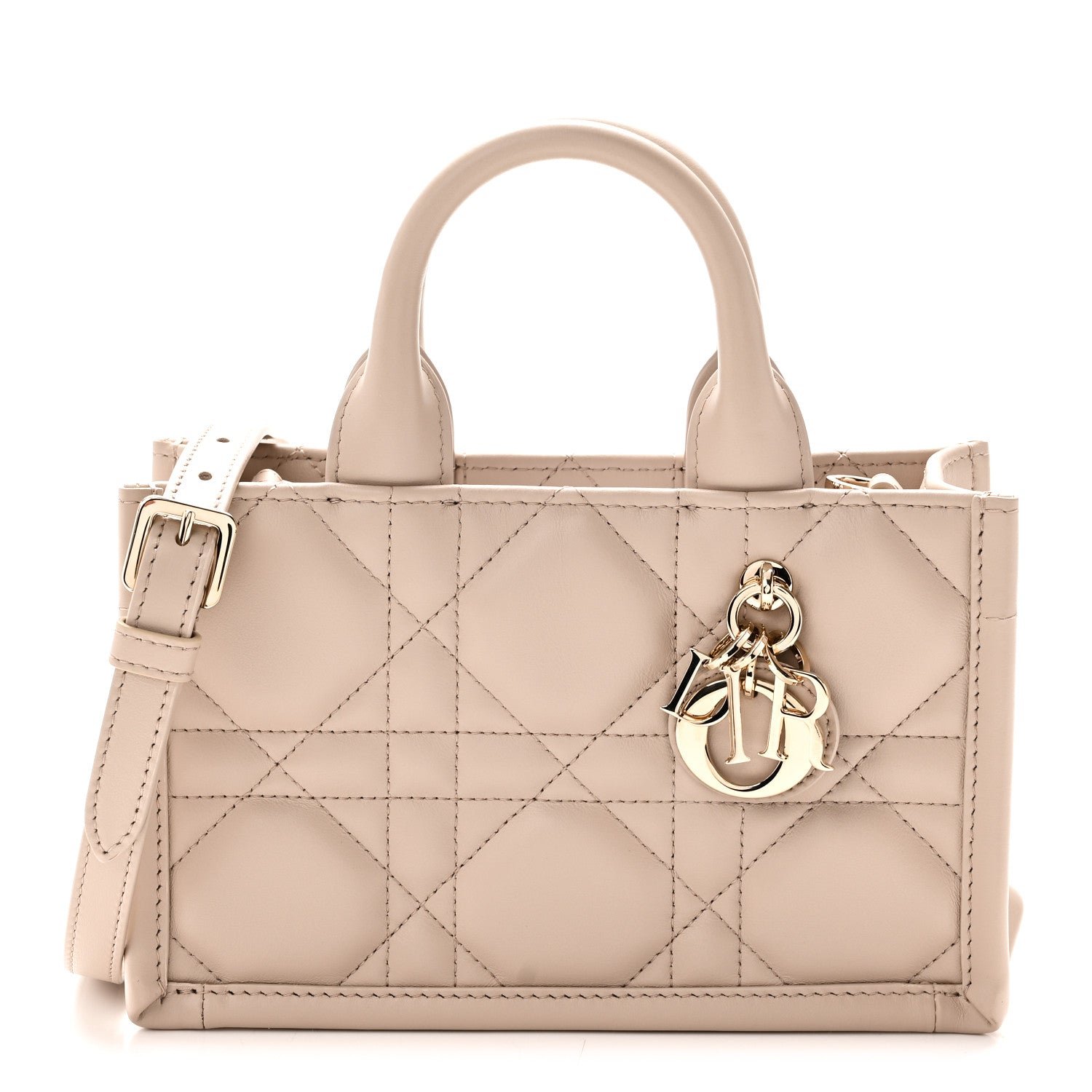 Christian Dior Calfskin Macrocannage Mini Book Tote Trench Beige