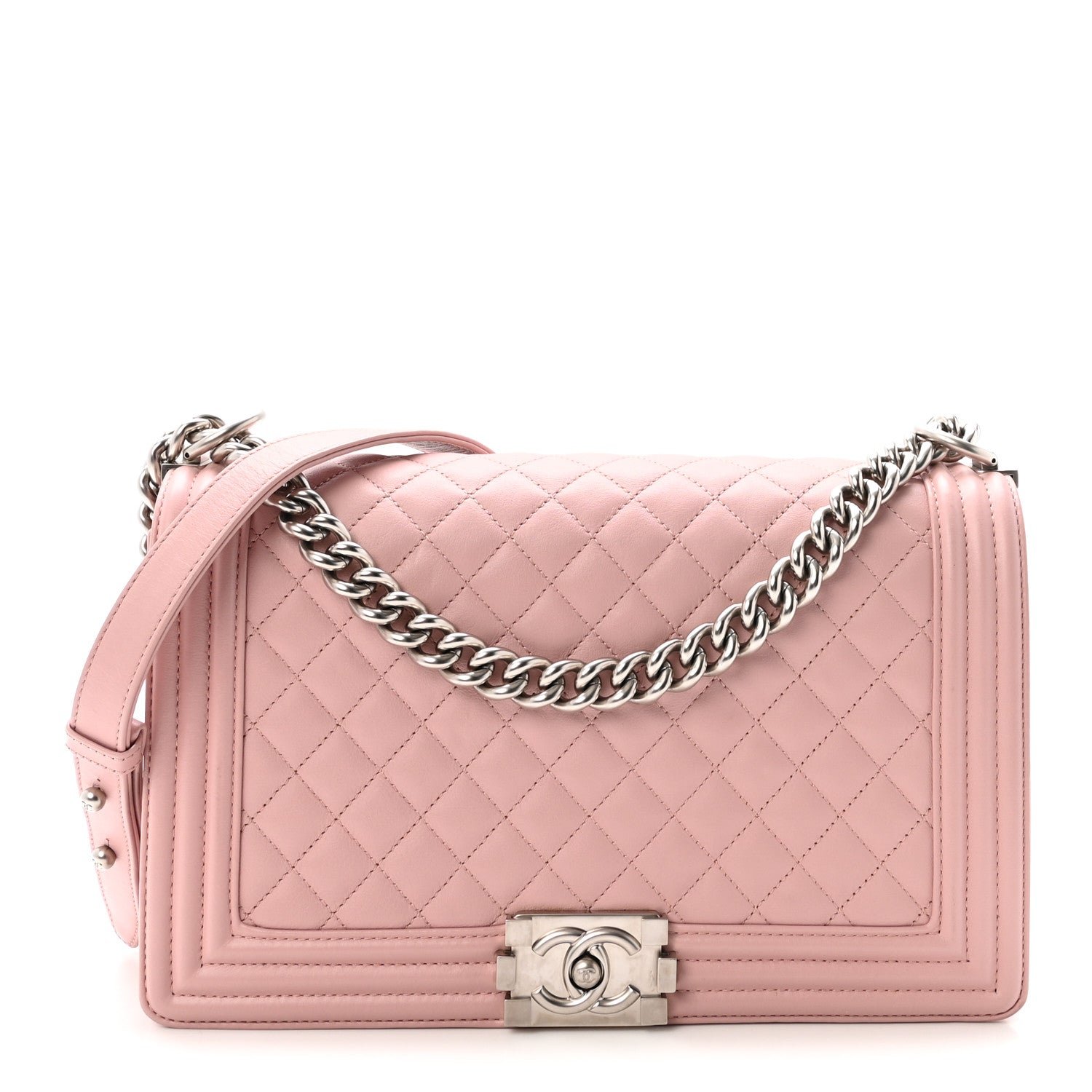 Chanel Calfskin Quilted Medium Boy Flap Light Pink