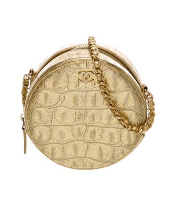 Chanel Paris New York Coco Croc Round Crossbody Bag