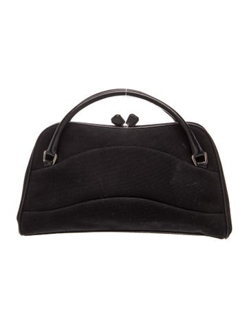 Enameled Metal Triangle Top Handle Bag