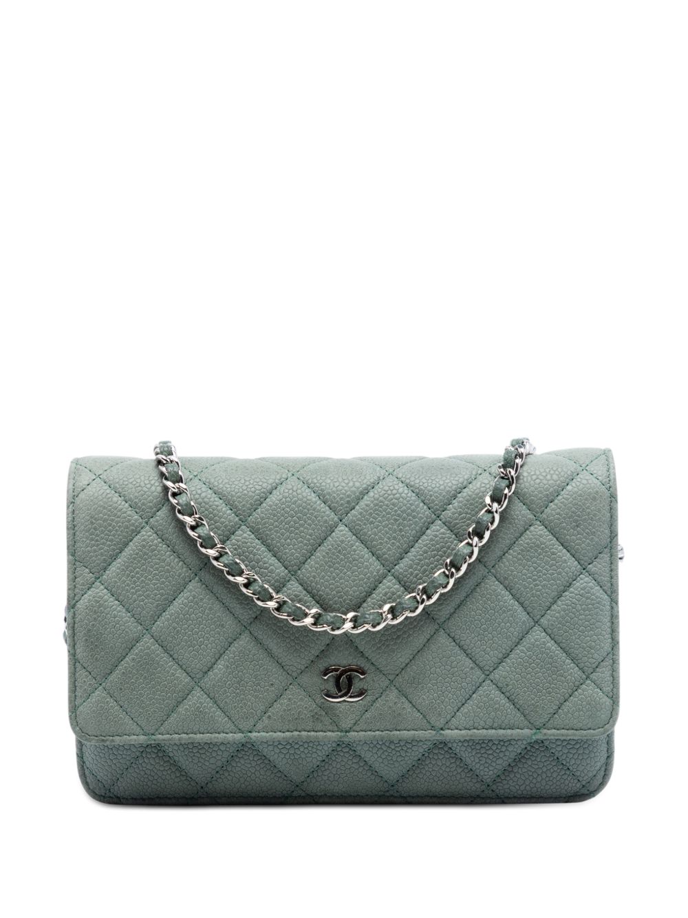 2012 CC Quilted Caviar Wallet on Chain crossbody bag