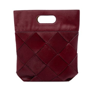 Small Pony Hair Maxi Intrecciato Slip Tote