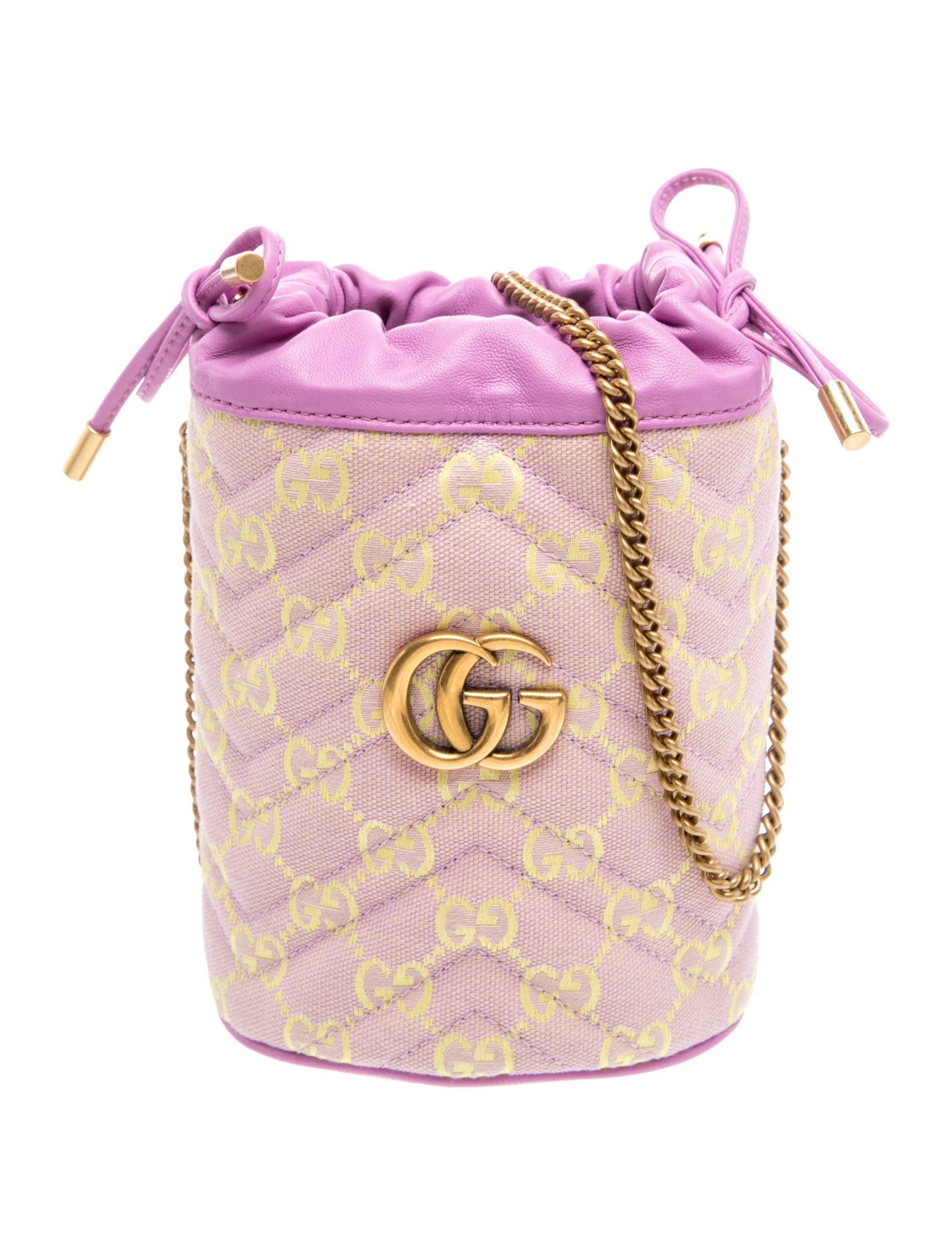 GG Canvas Marmont Matelasse Bucket Bag Mini