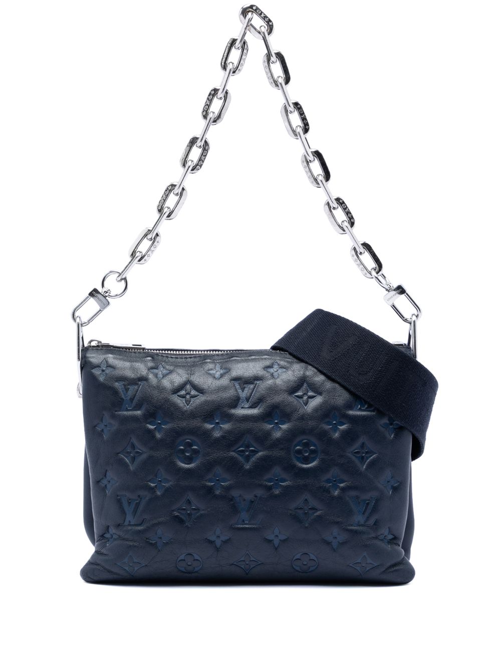 2021-2026 Monogram Embossed Puffy Lambskin Coussin PM satchel