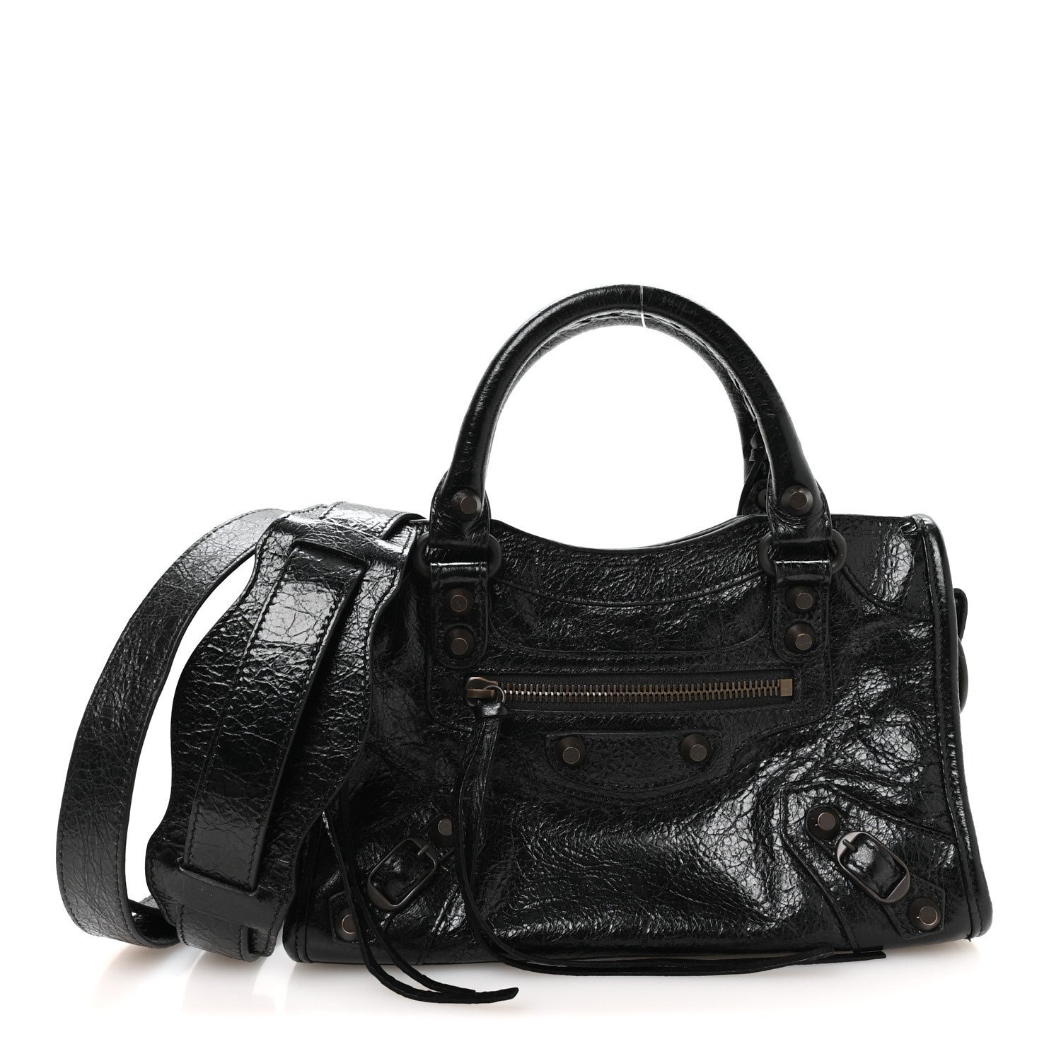 Balenciaga Agneau Arena Classic Hardware Le City Mini Black