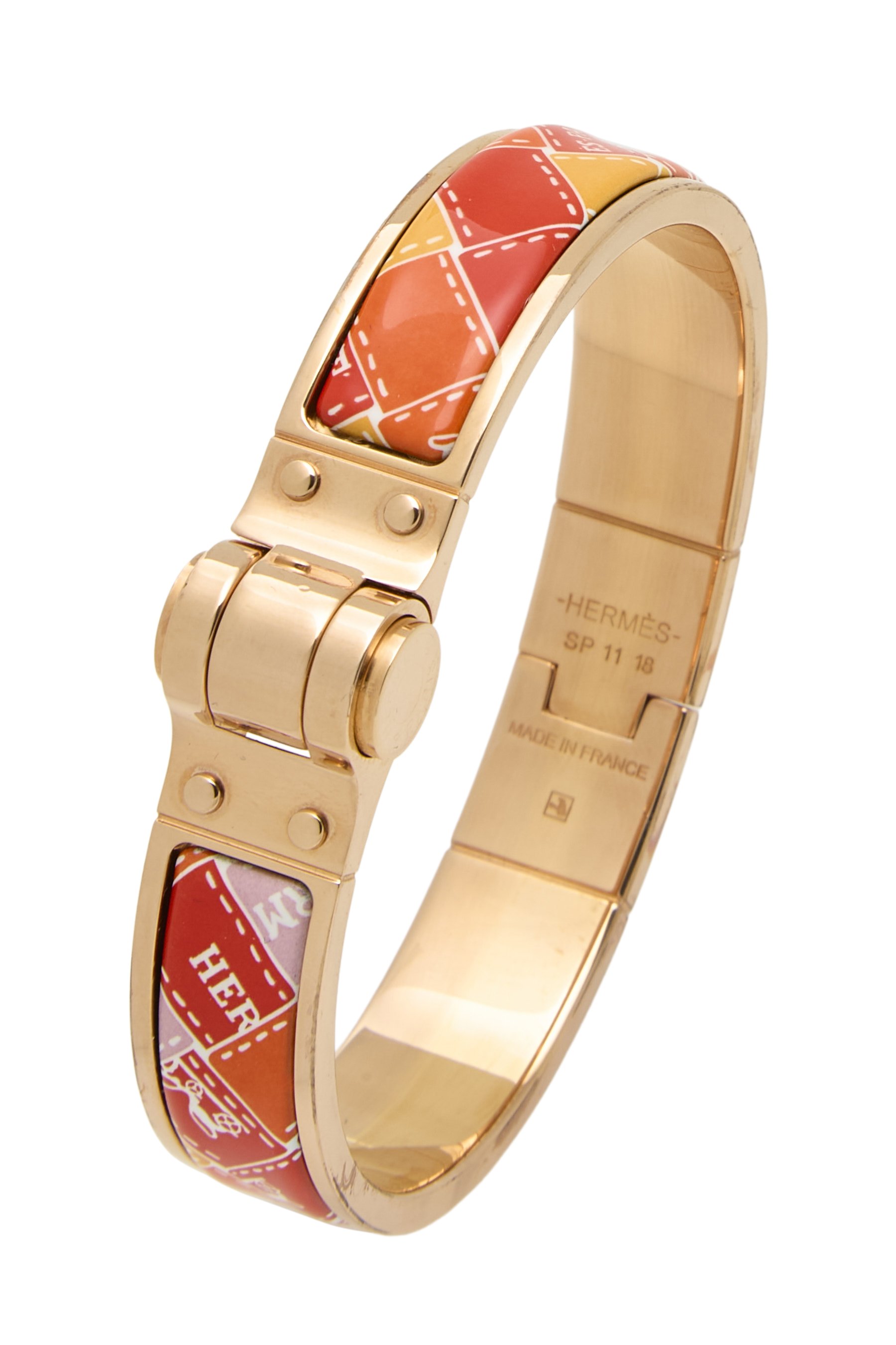 Hermes Multicolor Enamel Bolduc Au Carre Narrow PM