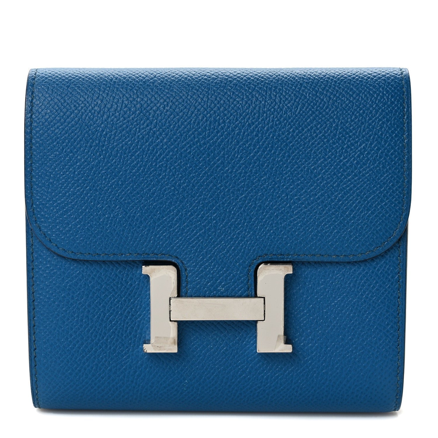 Hermes Epsom Constance Compact Passant Wallet Bleu Izmir