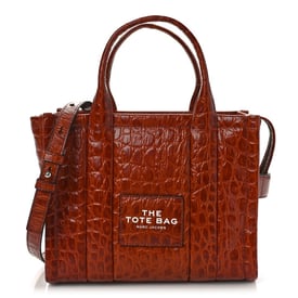 Marc Jacobs Croc Embossed Small The Tote Bag Brown
