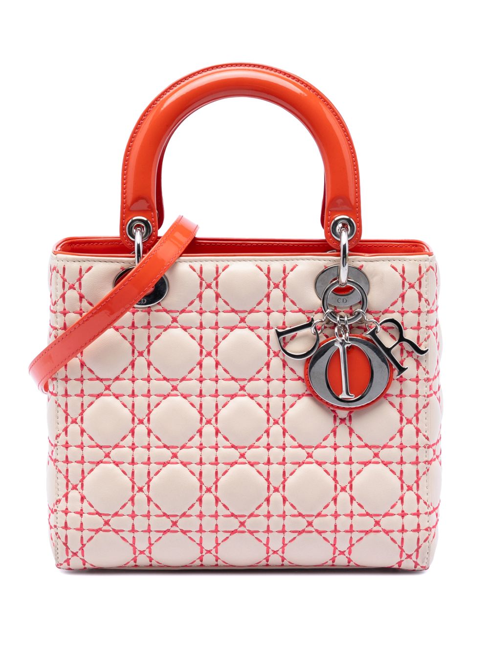 2012 Medium Lambskin Cannage Stitched Lady Dior satchel