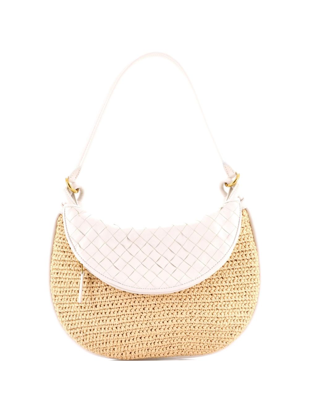 Gemelli Raffia with Intrecciato Leather Medium shoulder bag