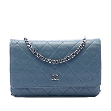 Lambskin CC Quilted Lambskin Wallet On Chain