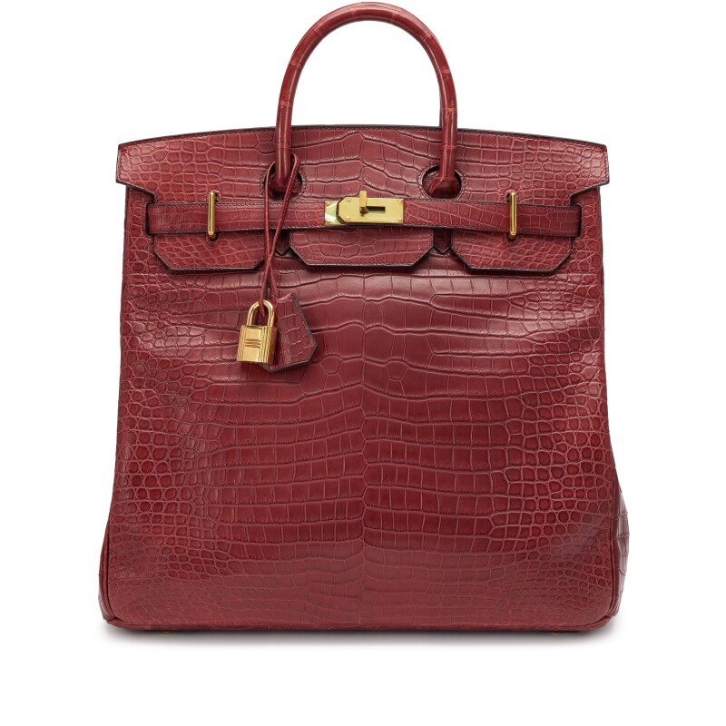 Hermes Bourgogne Matte Porosus Crocodile HAC Haut à Courroies Birkin 40 Gold Hardware, 2015