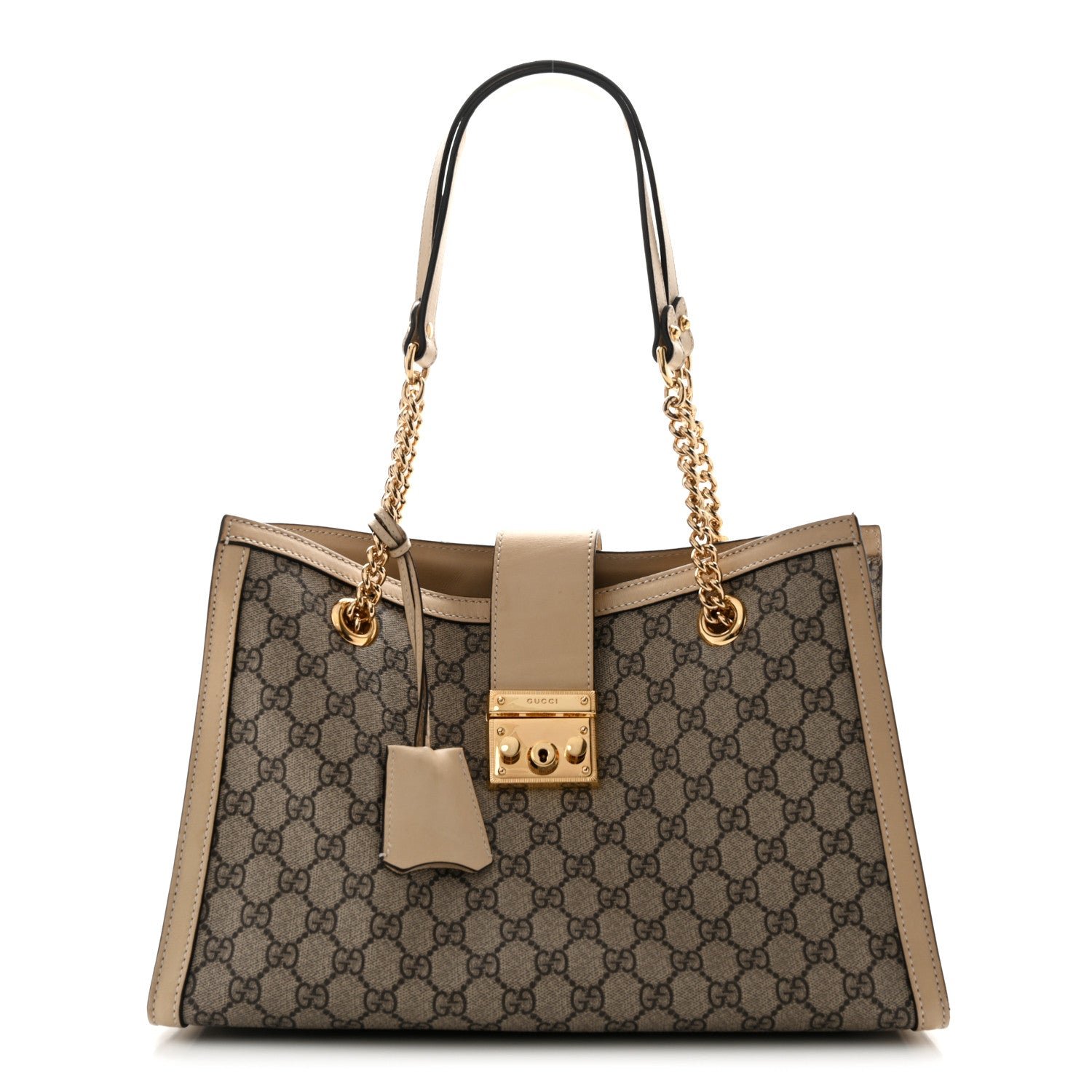 Gucci GG Supreme Monogram Medium Padlock Tote White
