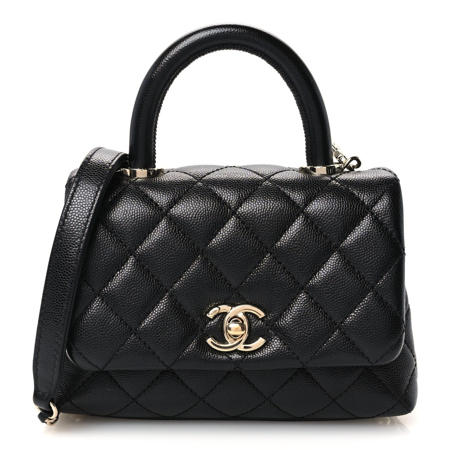 Chanel Caviar Quilted Extra Mini Coco Handle Flap Black