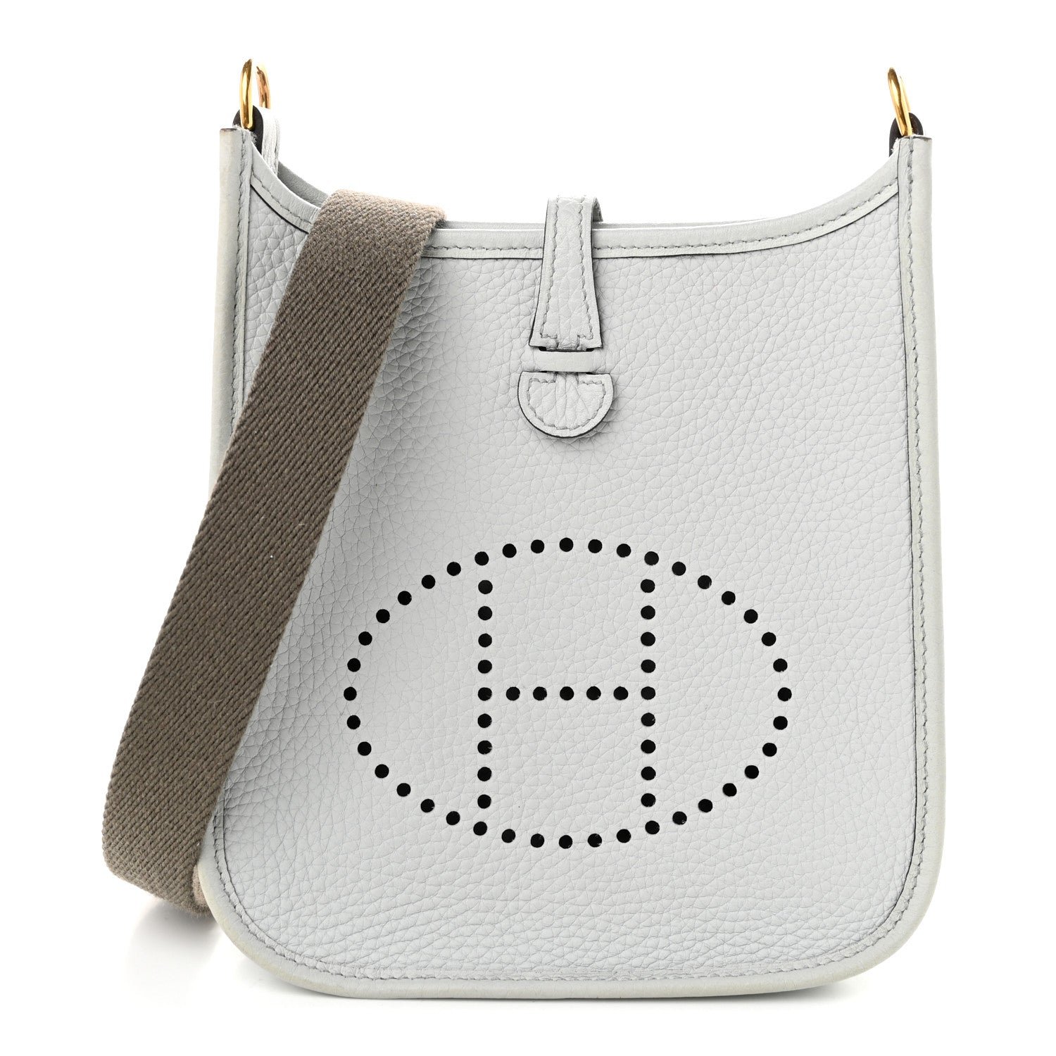 Hermes Taurillon Clemence Evelyne TPM Bleu Pale Gris Etain