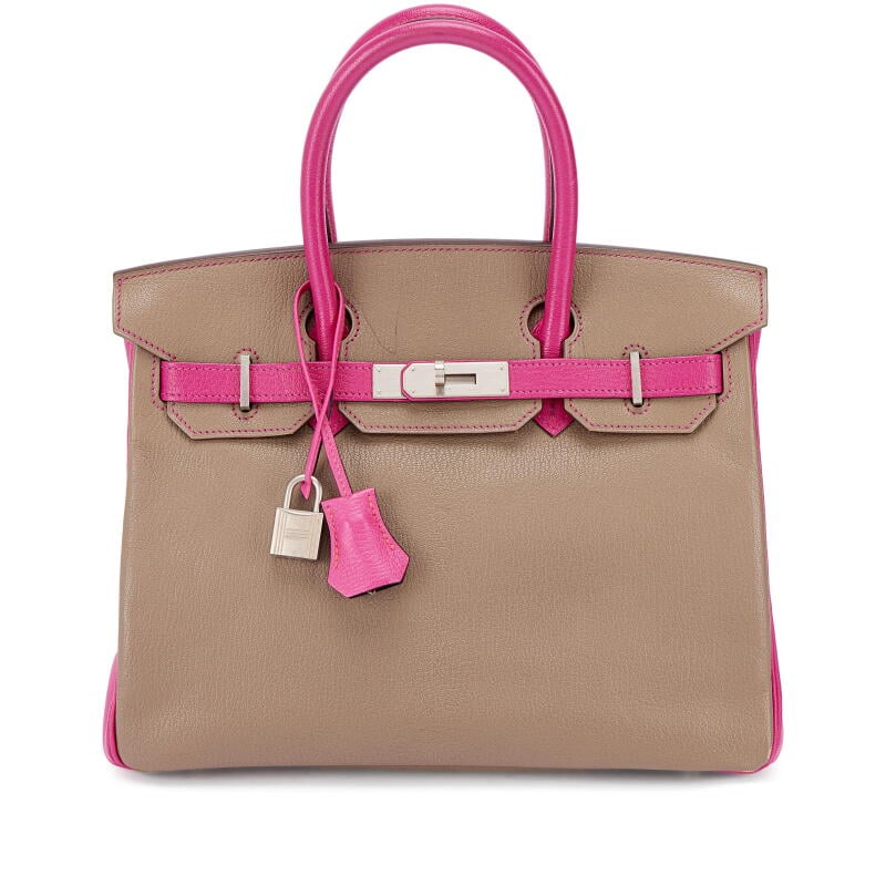 Gris Tourterelle and Rose Shocking Chèvre HSS Birkin 30 Brushed Palladium Hardware, 2011