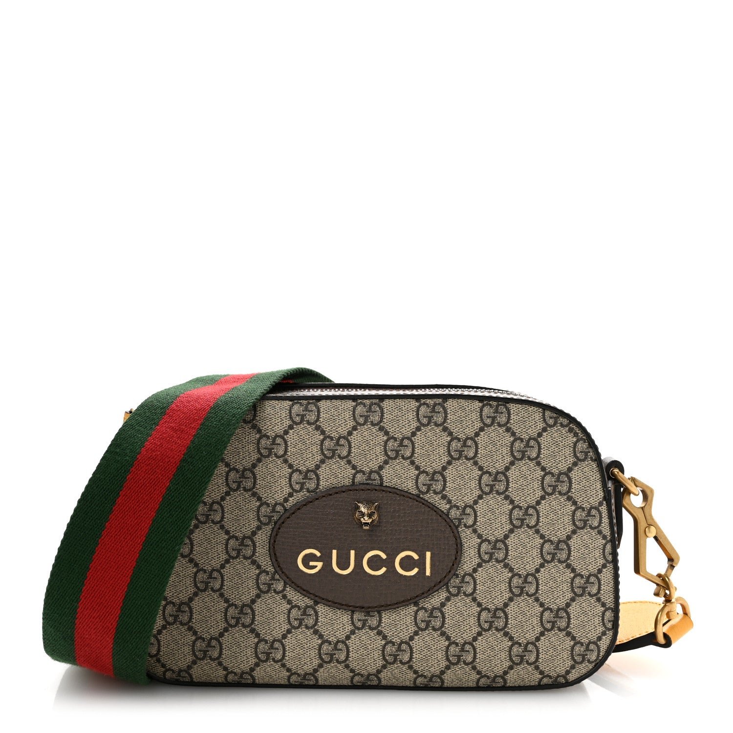 Gucci GG Supreme Monogram Web Neo Vintage Shoulder Bag Beige New Acero Crop