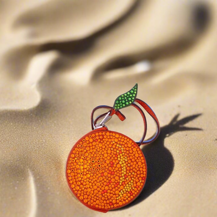 Hermes Hermès Tutti Frutti Orange Charm Coin Purse Custom Swarovski