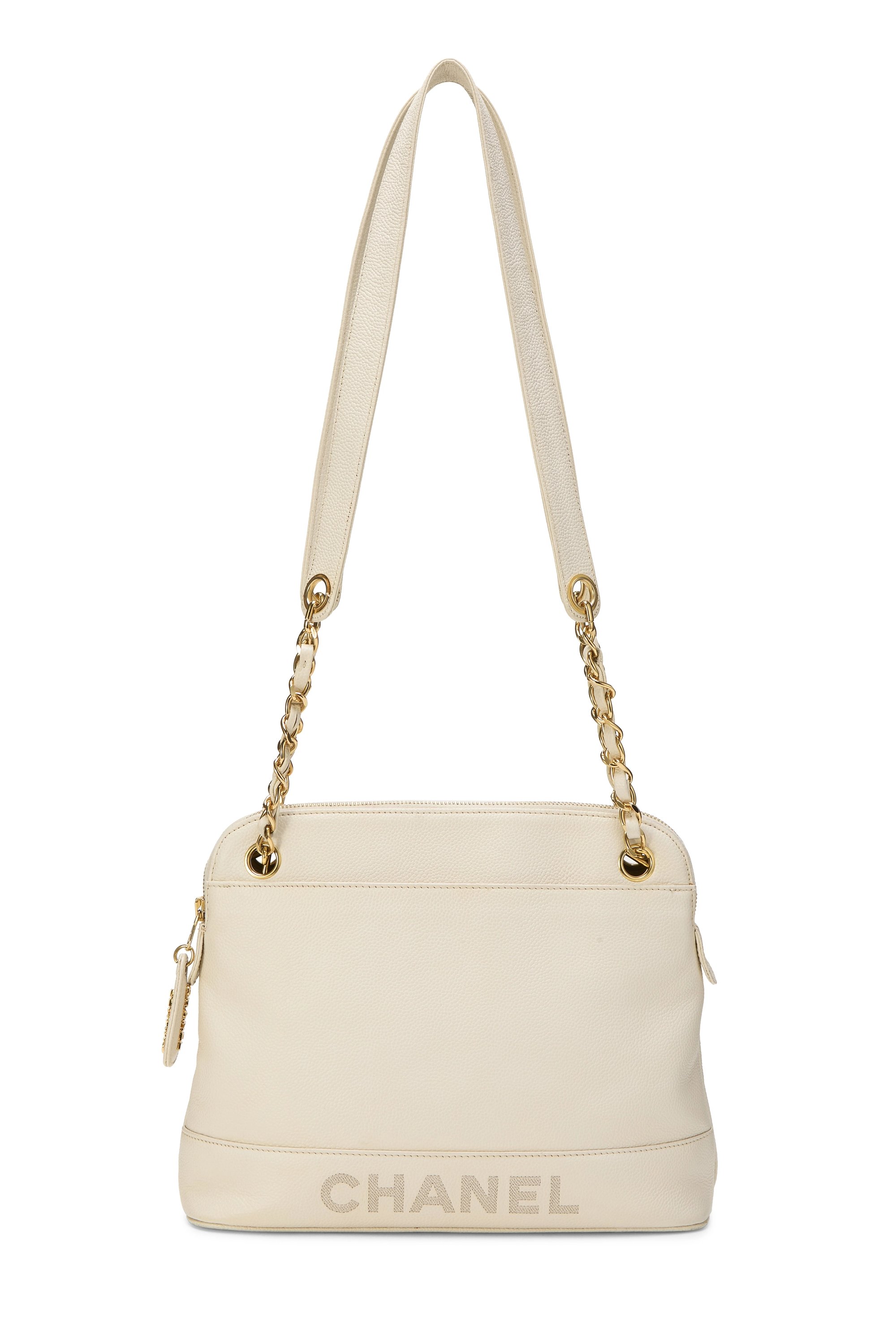 White Caviar Logo Chain Bag