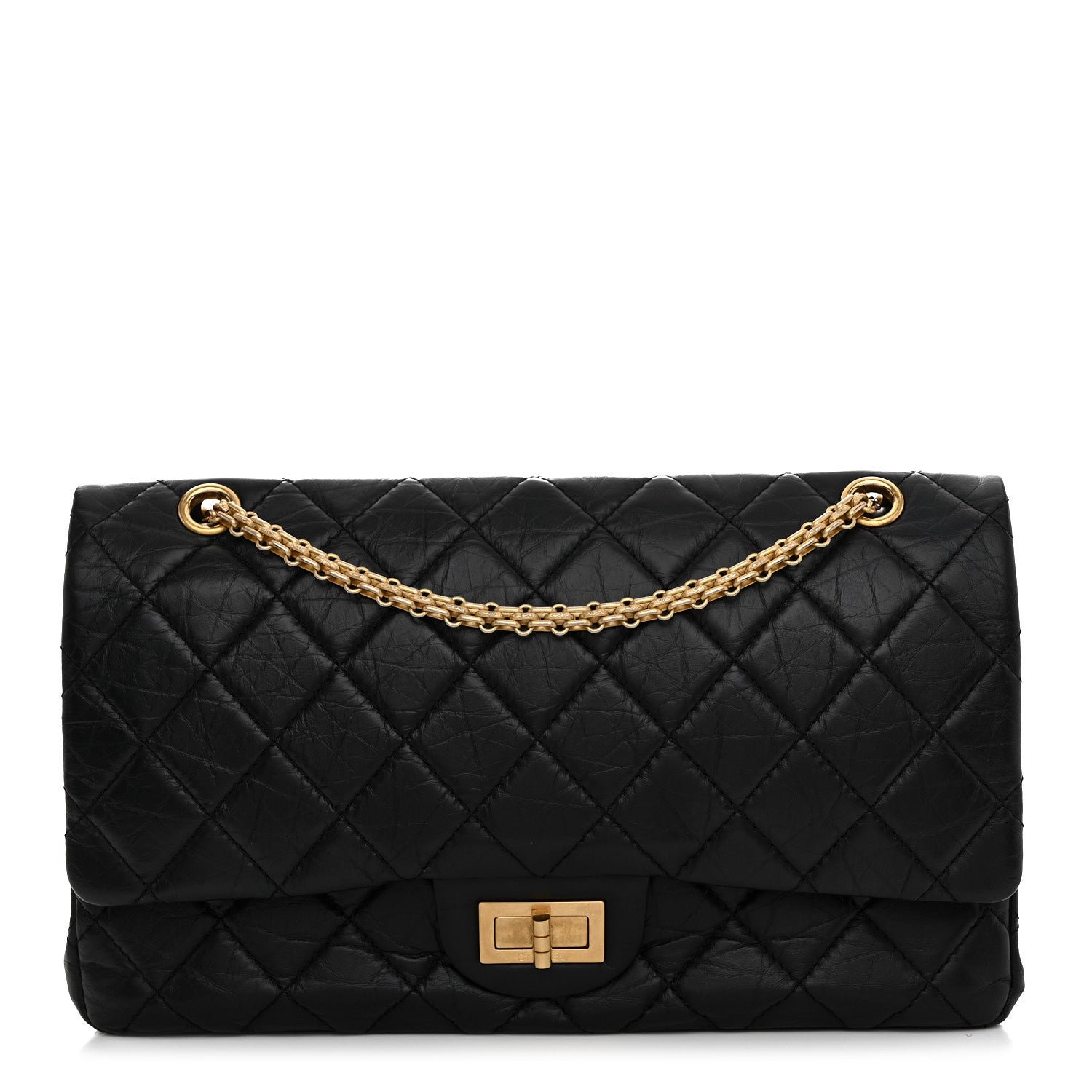 Chanel Aged Calfskin Quilted 2.55 Reissue 227 Flap Black