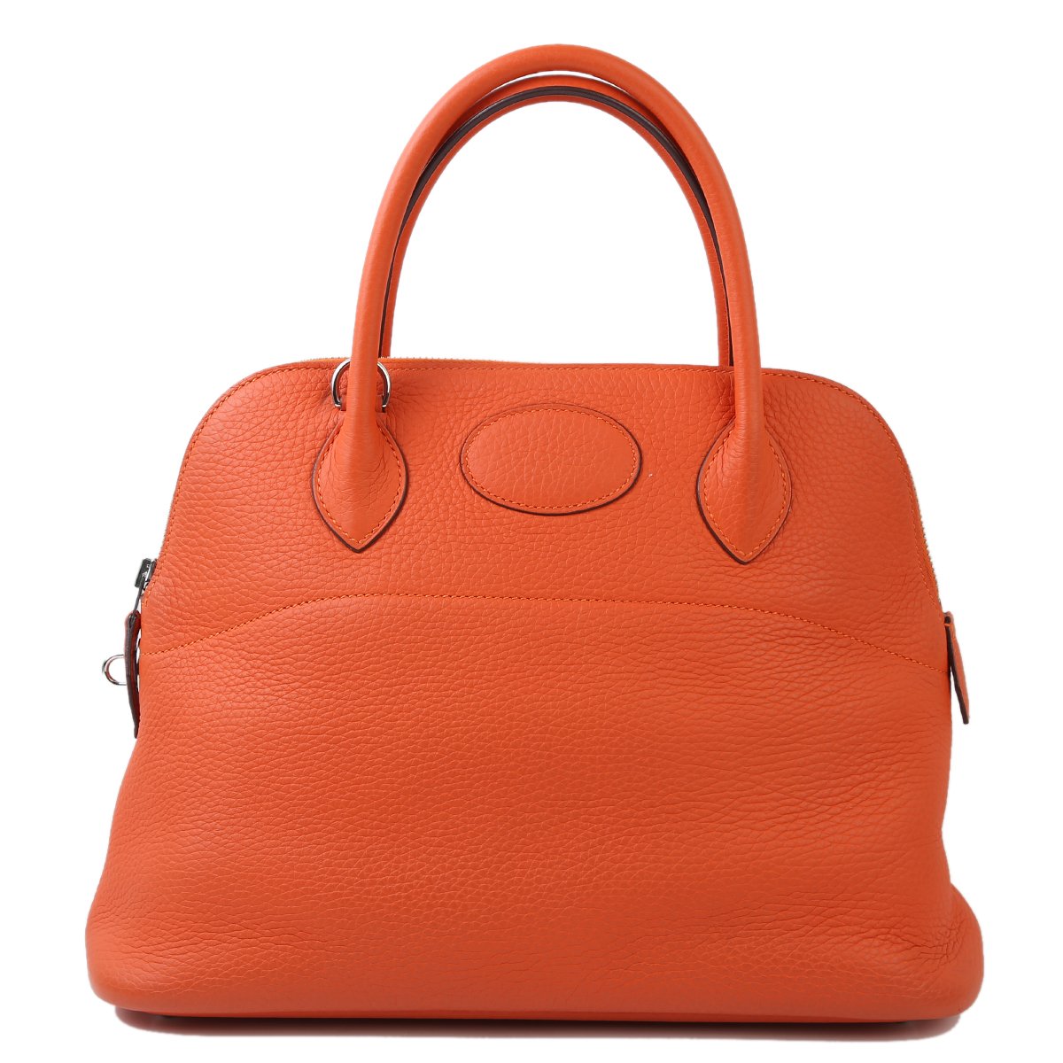 Very Good ( Rank A) HERMÈS Bolide 31 Orange (93) Clemence Palladium hardware Square R (2014)