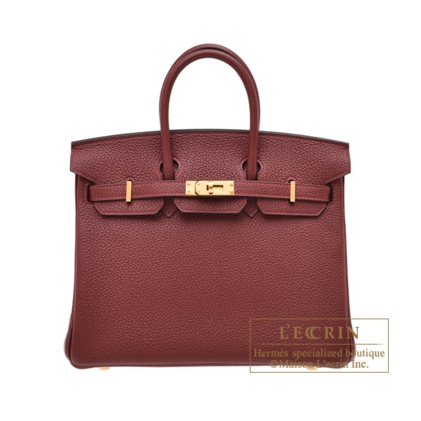 Hermes Birkin bag 25 Rouge H Togo leather Gold hardware