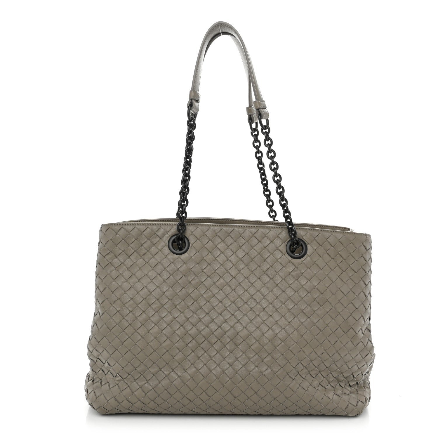 Bottega Veneta Nappa Intrecciato Top Handle Tote Fume