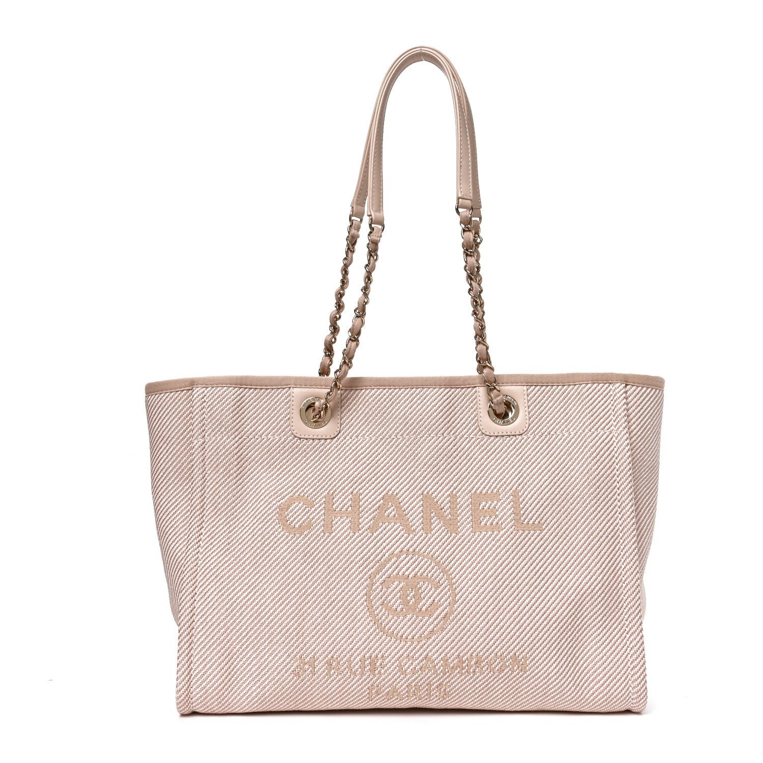 Chanel Mixed Fibers Calfskin Small Deauville Tote Beige