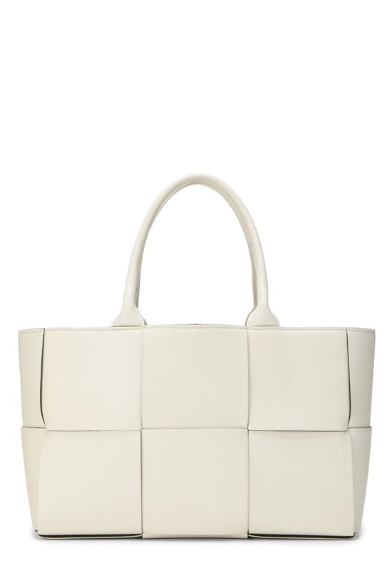 White Maxi Intrecciato Arco Tote Small