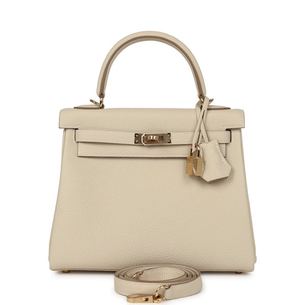 Hermes Kelly Retourne 25 Craie Togo Permabrass Hardware