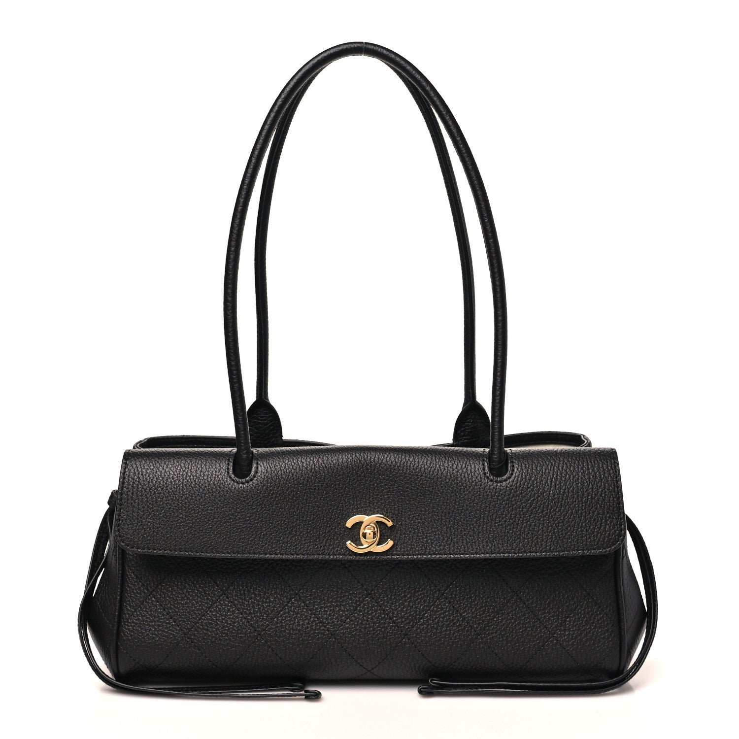 Chanel Grained Calfskin Stitched Urban Essentials Small Shopping Bag Black