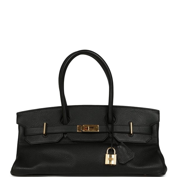 Hermes Vintage Hermes Shoulder Birkin 42 JPG Black Clemence Gold Hardware