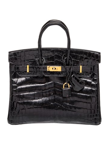 Hermes Shiny Niloticus Crocodile Birkin 25