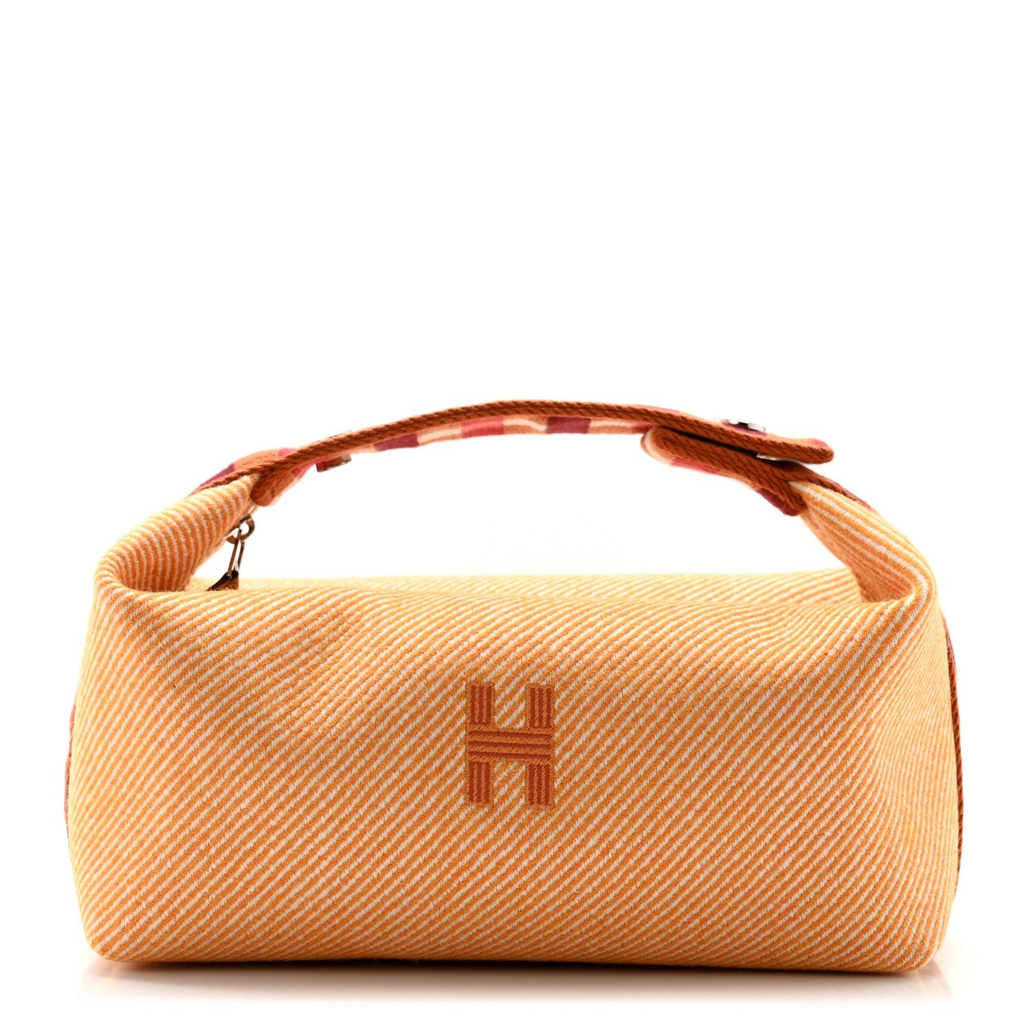 Hermes Merino Wool Small Au Carre Bride-A-Brac Pouch Fauve