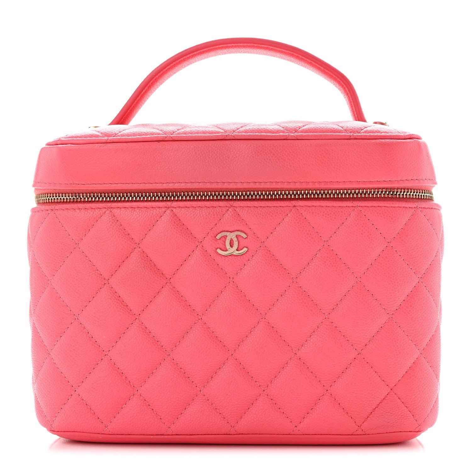 Chanel Caviar Quilted Large Vanity Pouch Pink