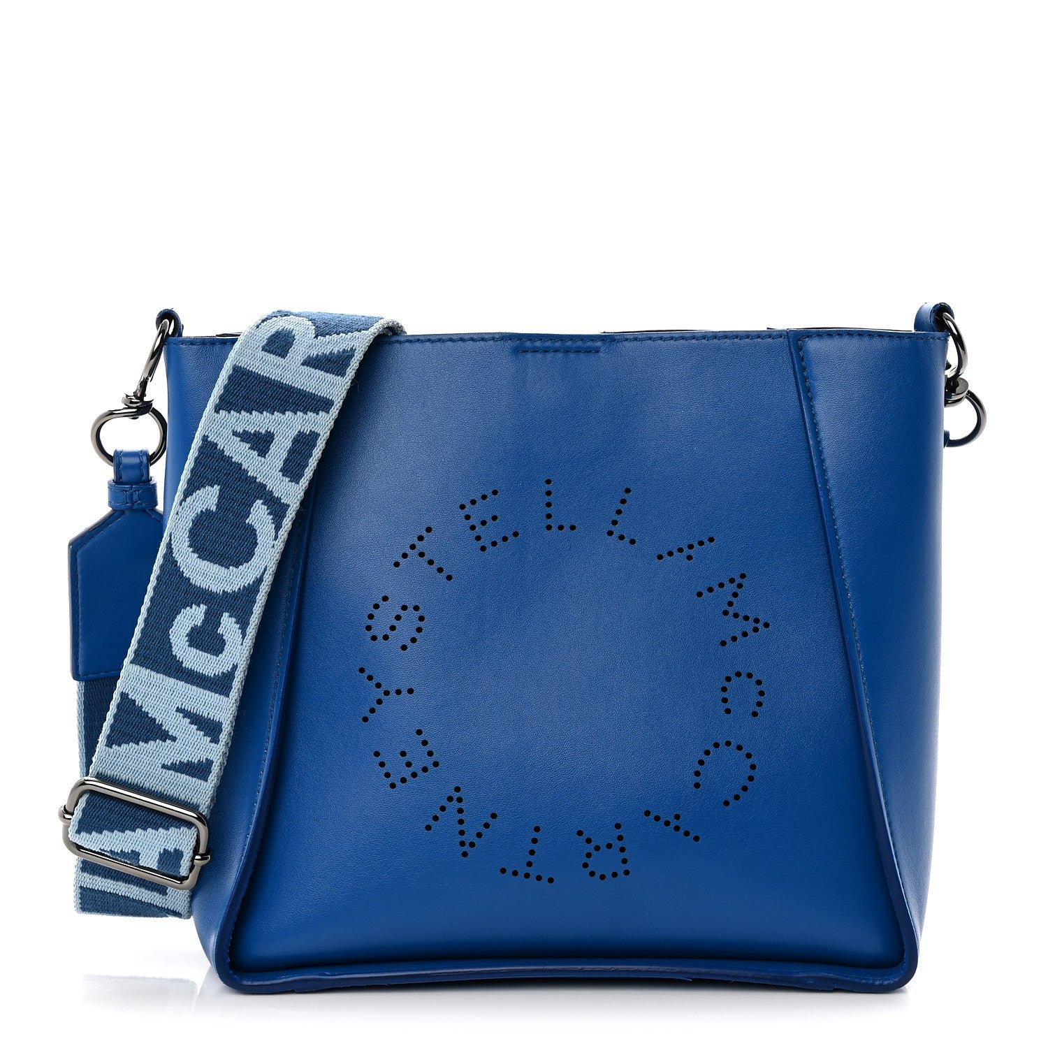 Stella McCartney Eco Alter Nappa Perforated Logo Mini Crossbody Blue