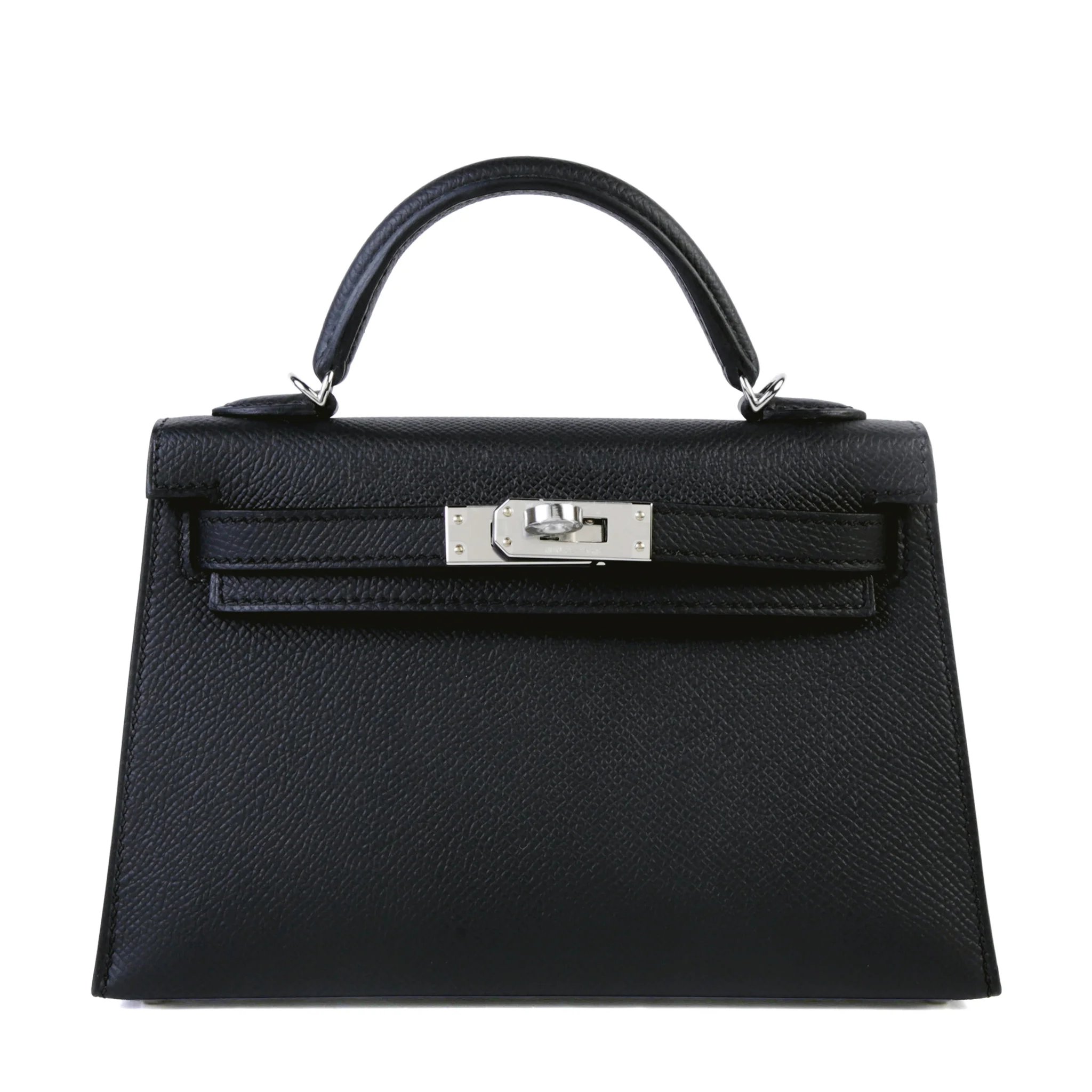 Brand New ( Rank N ) HERMÈS Mini Kelly II Noir (89) Epsom Palladium hardware G (2026)