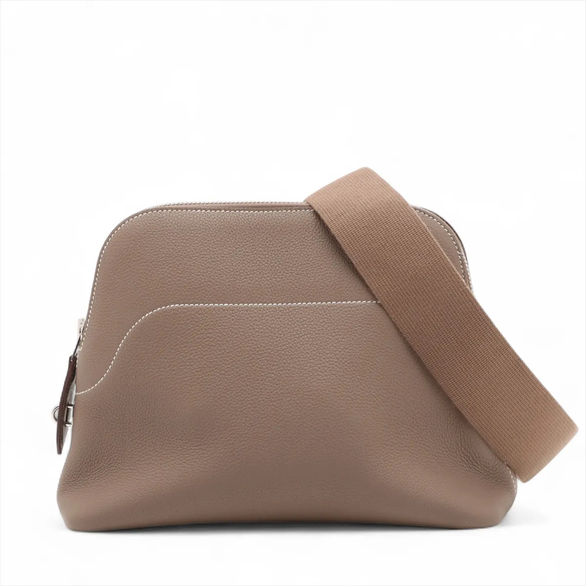 Hermès Bolide Messenger Togo Etoupe Silver Metal Fittings