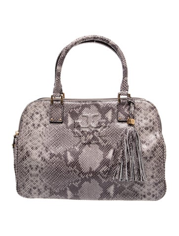 Embossed Leather Top Handle Bag