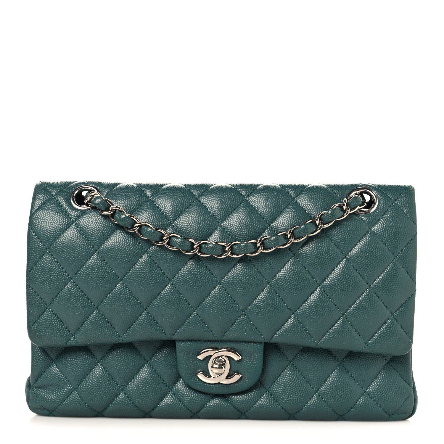 Chanel Caviar Quilted Medium Double Flap Green
